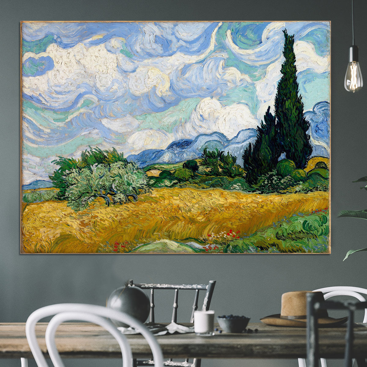 Van Gogh Wheat Field with Cypresses Canvas Print or Poster - Canvas Art Rocks - 3