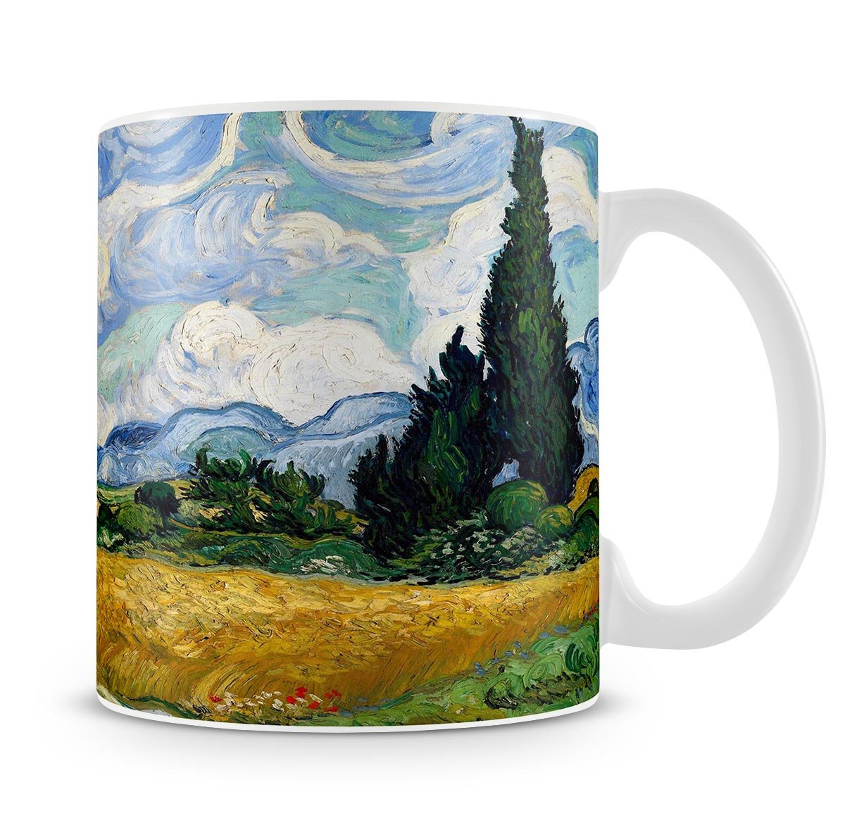 Van Gogh Wheat Field with Cypresses Mug - Canvas Art Rocks - 4