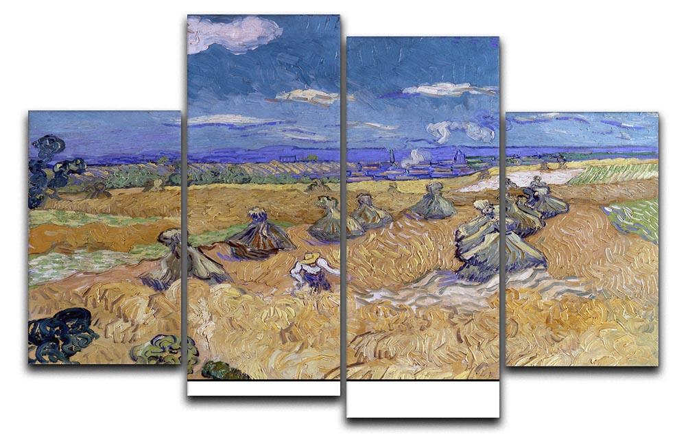 Van Gogh Wheat Fields with Reaper at Auvers 4 Split Panel Canvas  - Canvas Art Rocks - 1