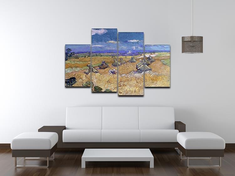 Van Gogh Wheat Fields with Reaper at Auvers 4 Split Panel Canvas - Canvas Art Rocks - 3