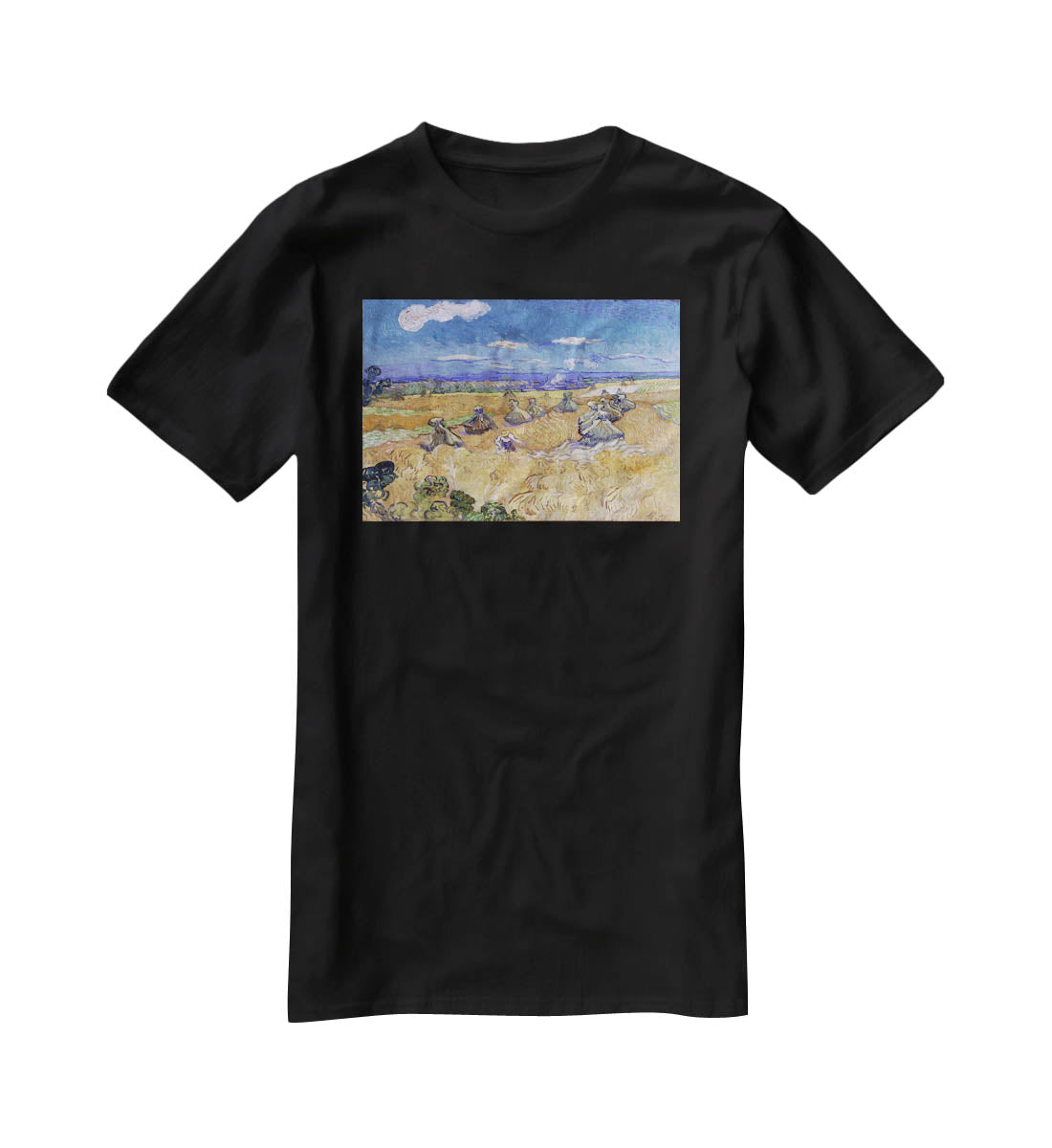 Van Gogh Wheat Fields with Reaper at Auvers T-Shirt - Canvas Art Rocks - 1
