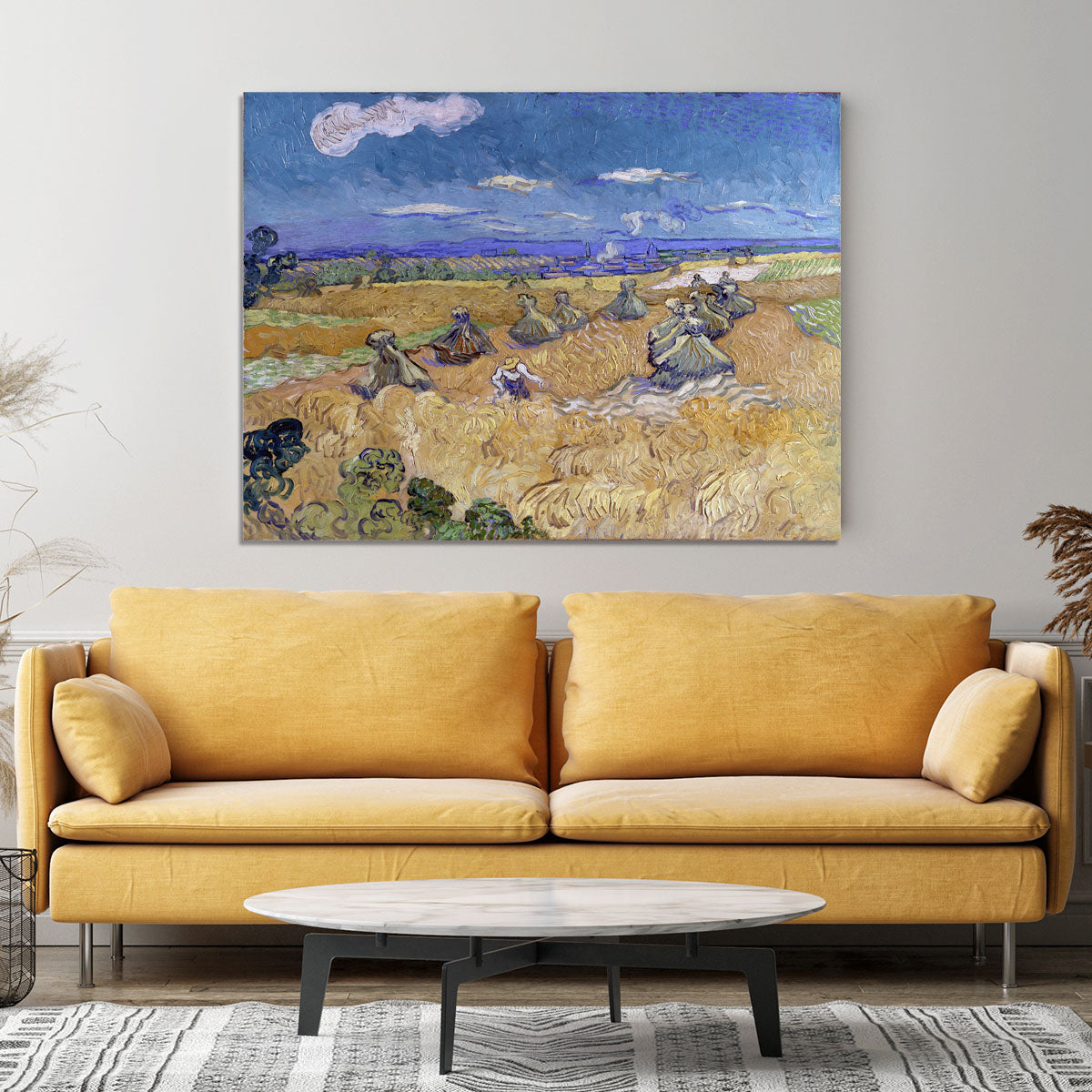 Van Gogh Wheat Fields with Reaper at Auvers Canvas Print or Poster - Canvas Art Rocks - 4