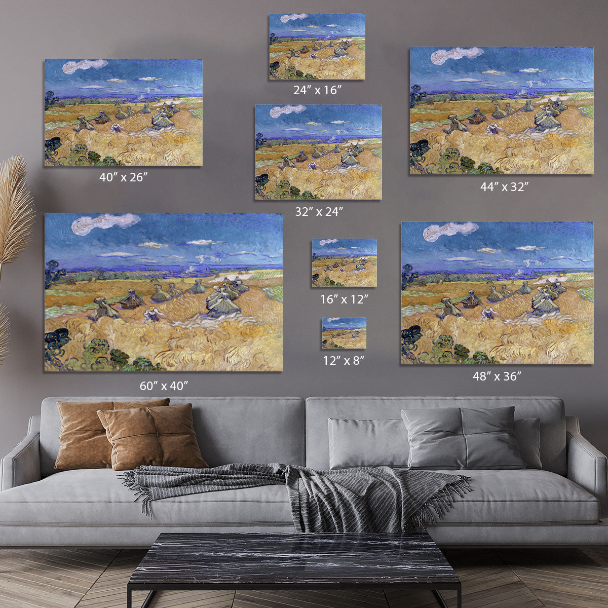 Van Gogh Wheat Fields with Reaper at Auvers Canvas Print or Poster - Canvas Art Rocks - 7