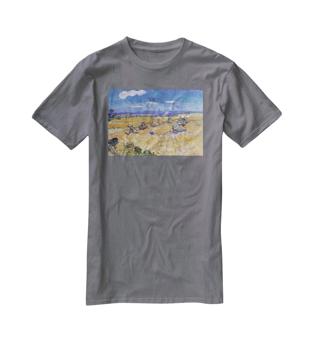 Van Gogh Wheat Fields with Reaper at Auvers T-Shirt - Canvas Art Rocks - 3