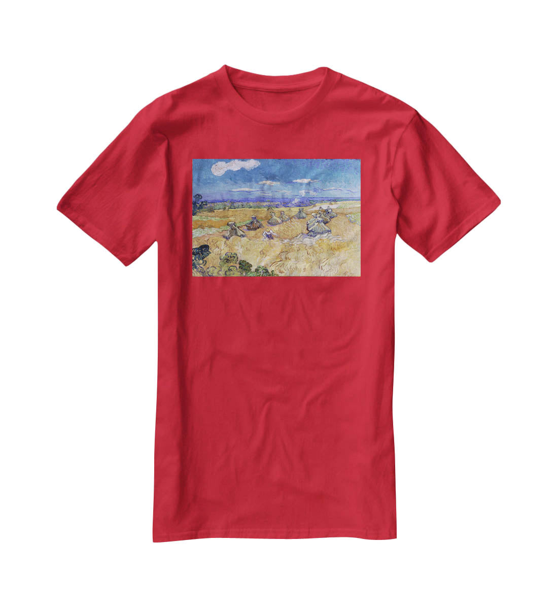 Van Gogh Wheat Fields with Reaper at Auvers T-Shirt - Canvas Art Rocks - 4
