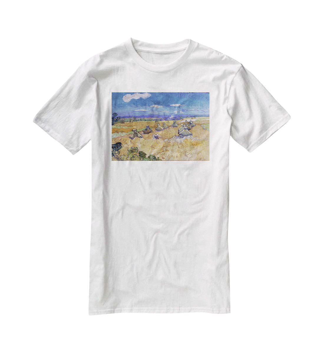 Van Gogh Wheat Fields with Reaper at Auvers T-Shirt - Canvas Art Rocks - 5