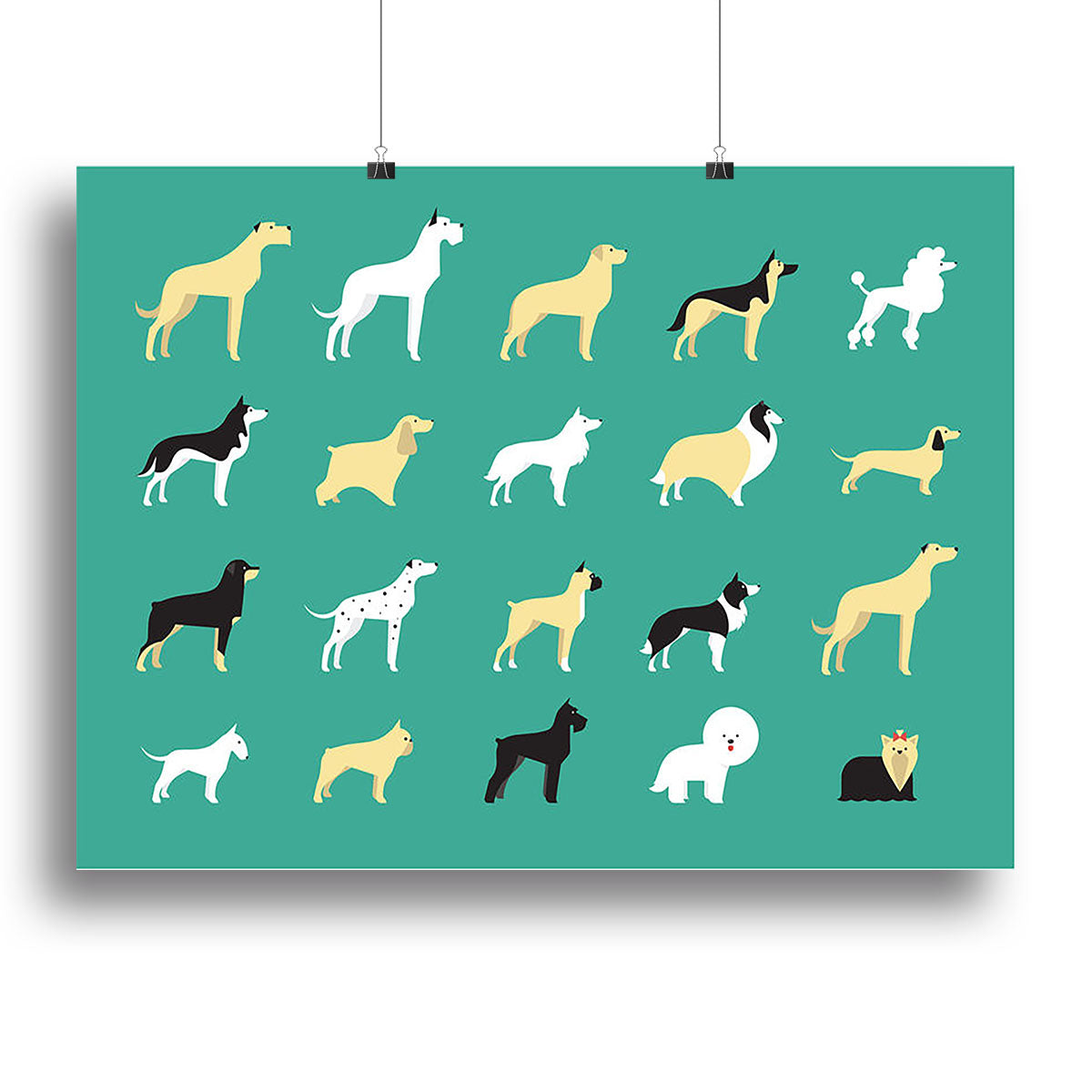 Various dog breeds modern illustration Canvas Print or Poster - Canvas Art Rocks - 2