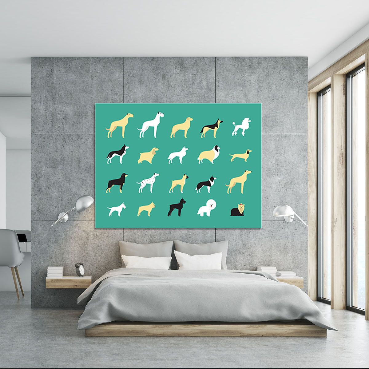 Various dog breeds modern illustration Canvas Print or Poster - Canvas Art Rocks - 5
