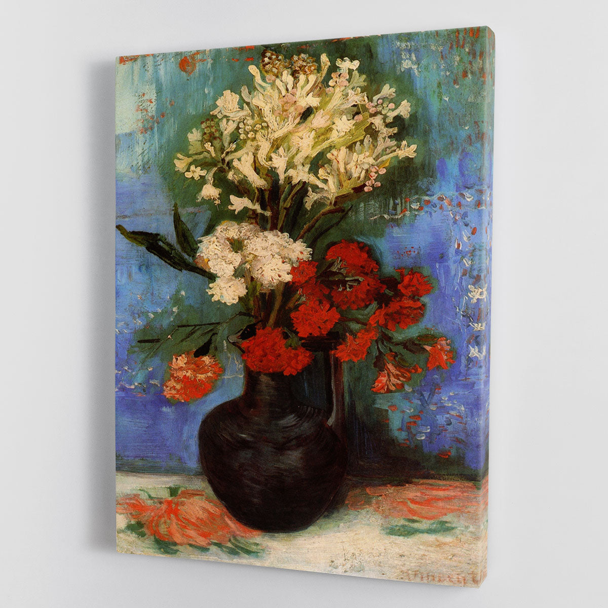 Vase with Carnations and Other Flowers by Van Gogh Canvas Print or Poster - Canvas Art Rocks - 1