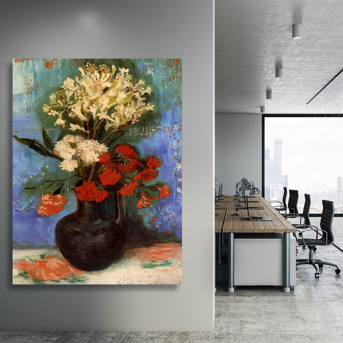 Vase with Carnations and Other Flowers by Van Gogh Canvas Print or Poster - Canvas Art Rocks - 3