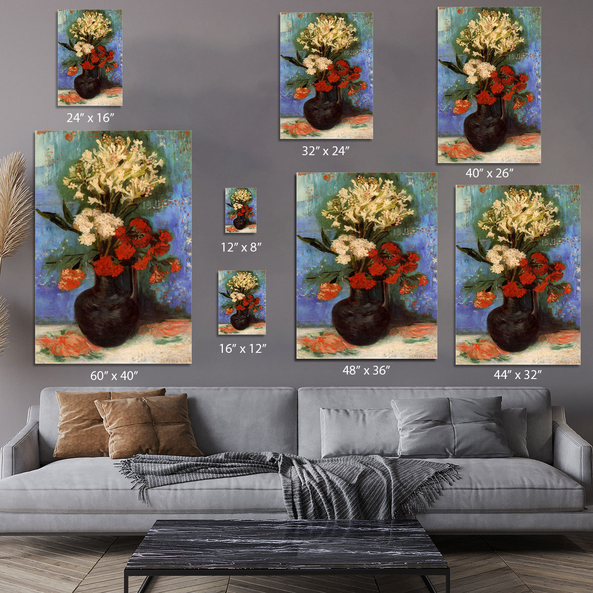 Vase with Carnations and Other Flowers by Van Gogh Canvas Print or Poster - Canvas Art Rocks - 7