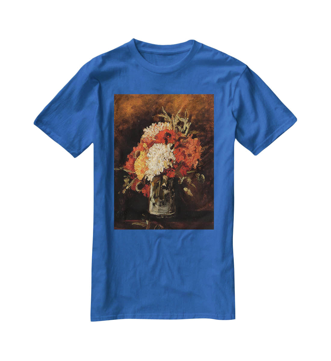 Vase with Carnations by Van Gogh T-Shirt - Canvas Art Rocks - 2
