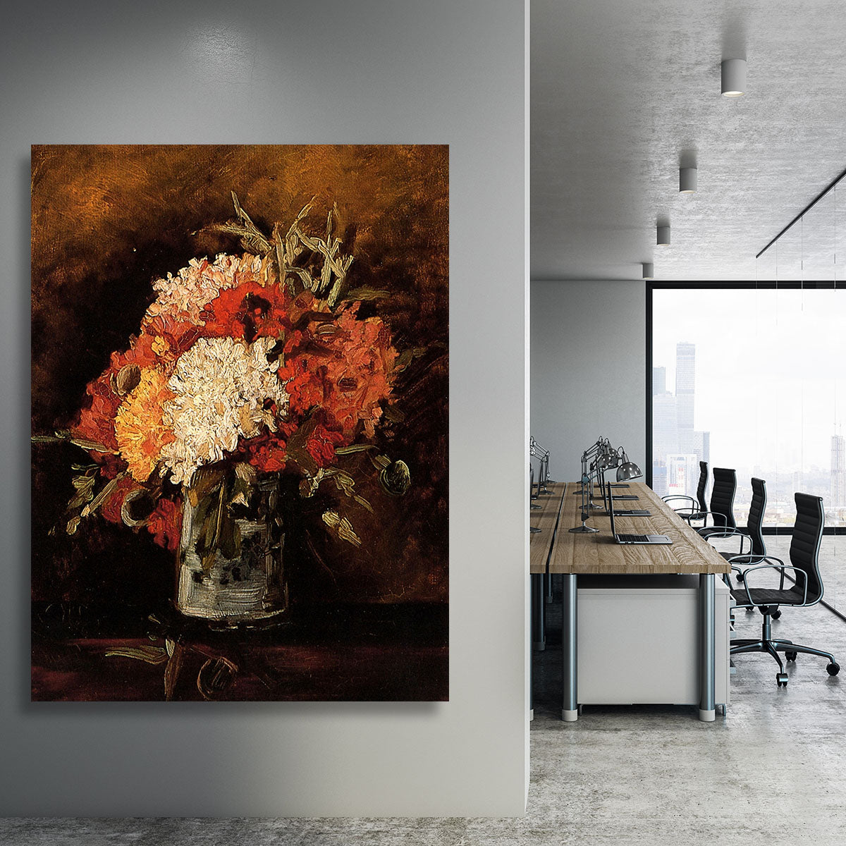 Vase with Carnations by Van Gogh Canvas Print or Poster - Canvas Art Rocks - 3