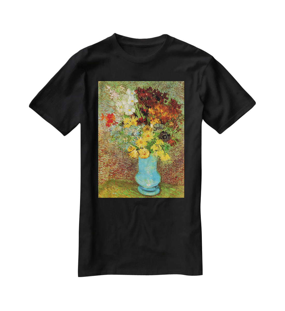 Vase with Daisies and Anemones by Van Gogh T-Shirt - Canvas Art Rocks - 1