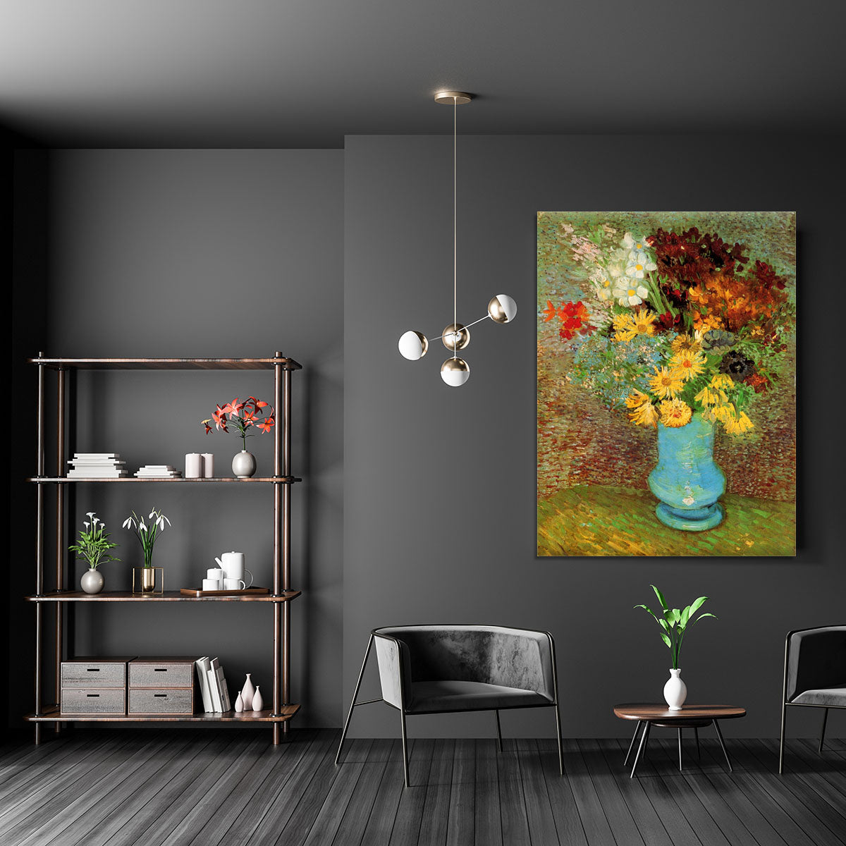 Vase with Daisies and Anemones by Van Gogh Canvas Print or Poster - Canvas Art Rocks - 5