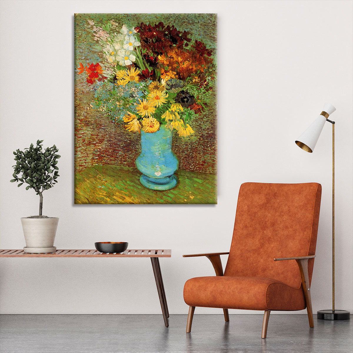 Vase with Daisies and Anemones by Van Gogh Canvas Print or Poster - Canvas Art Rocks - 6
