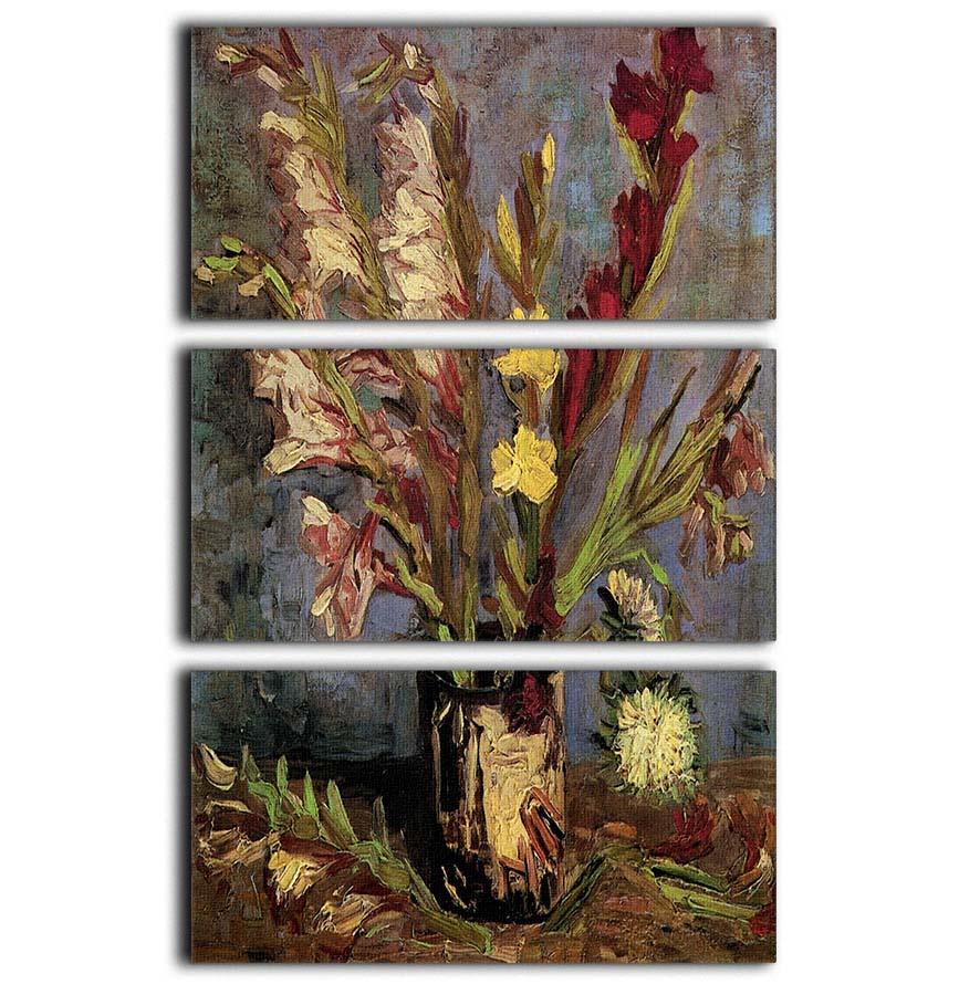 Vase with Gladioli 4 by Van Gogh 3 Split Panel Canvas Print - Canvas Art Rocks - 1