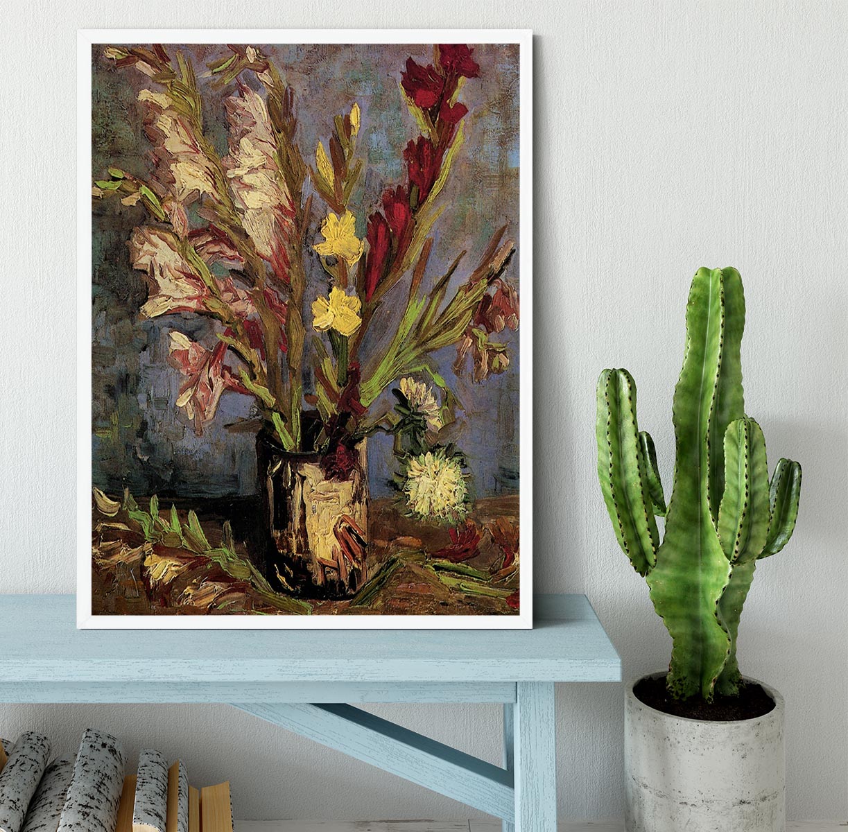 Vase with Gladioli 4 by Van Gogh Framed Print - Canvas Art Rocks -6