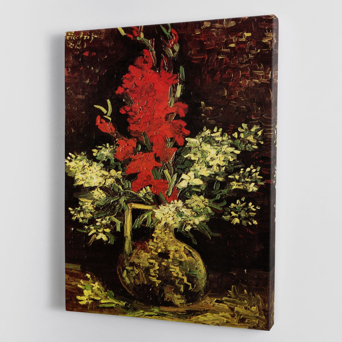 Vase with Gladioli and Carnations by Van Gogh Canvas Print or Poster - Canvas Art Rocks - 1