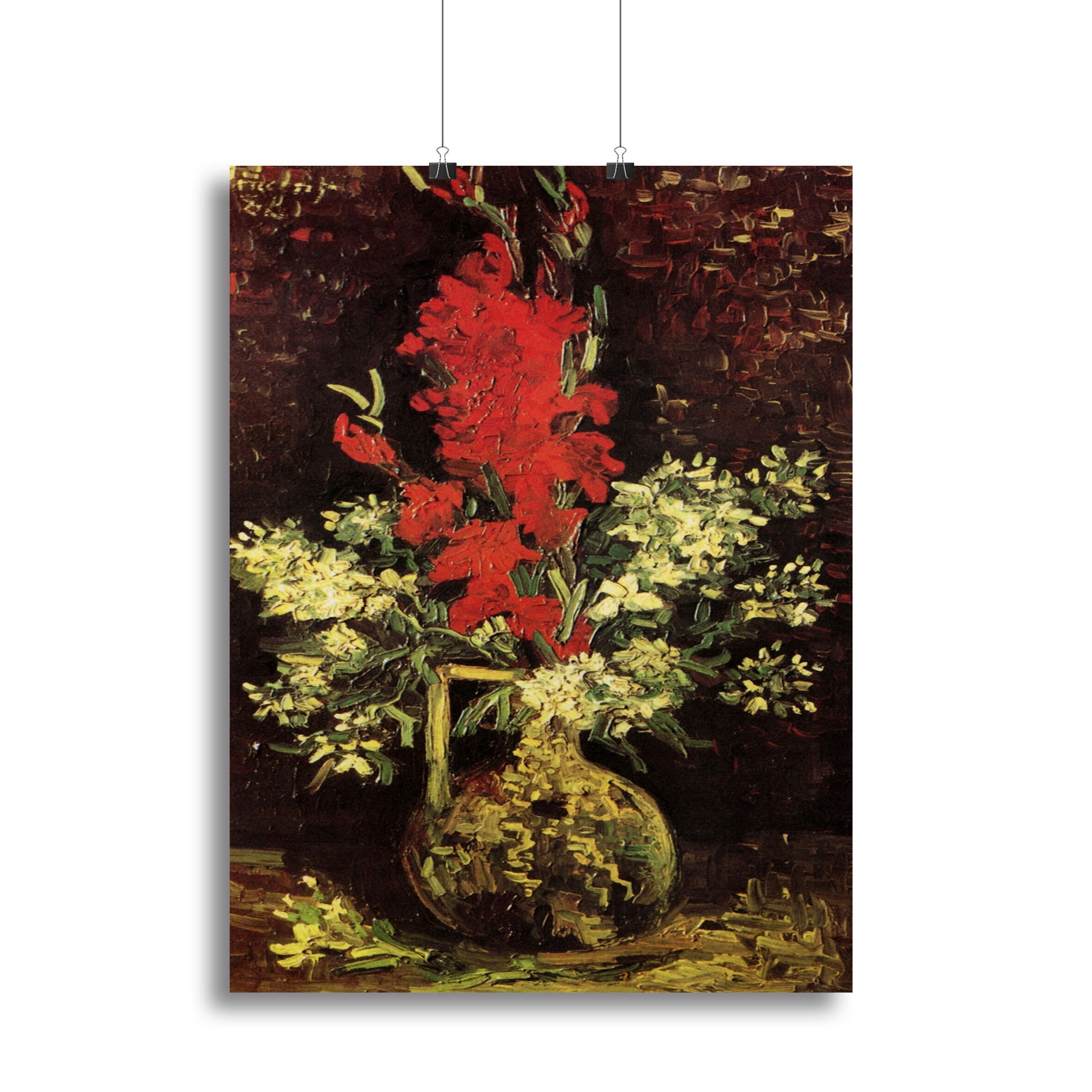 Vase with Gladioli and Carnations by Van Gogh Canvas Print or Poster - Canvas Art Rocks - 2