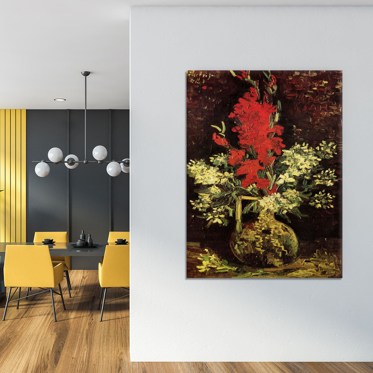 Vase with Gladioli and Carnations by Van Gogh Canvas Print or Poster - Canvas Art Rocks - 4