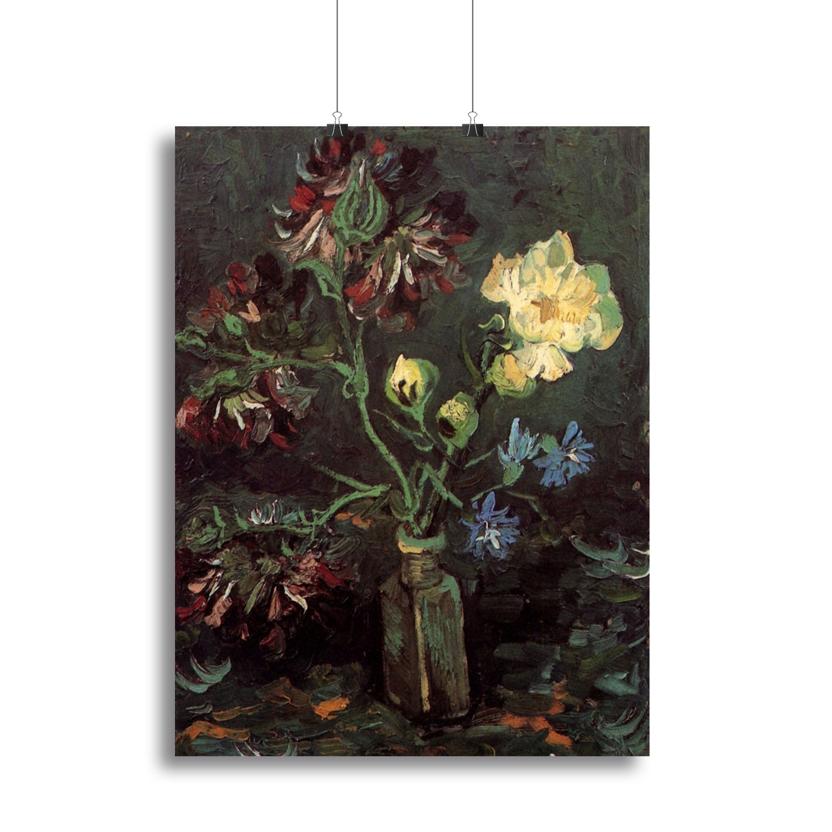 Vase with Myosotis and Peonies by Van Gogh Canvas Print or Poster - Canvas Art Rocks - 2