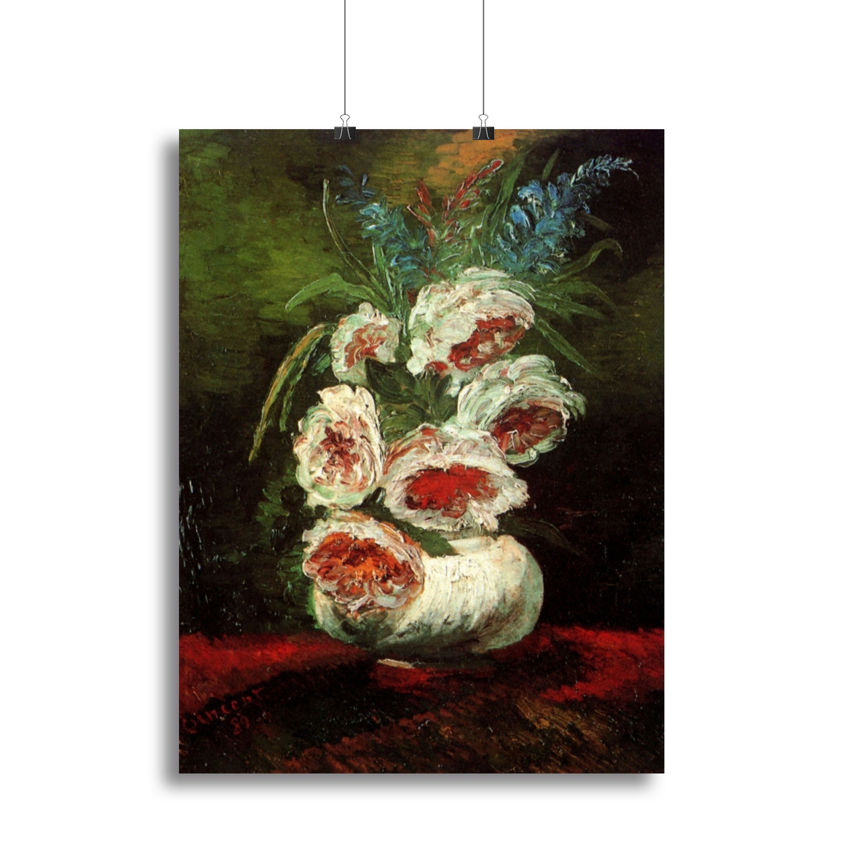 Vase with Peonies by Van Gogh Canvas Print or Poster - Canvas Art Rocks - 2