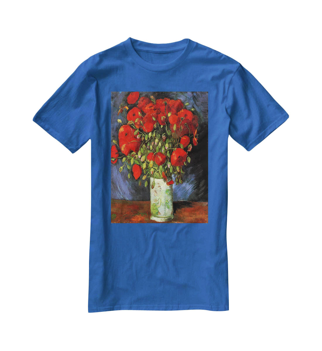 Vase with Red Poppies by Van Gogh T-Shirt - Canvas Art Rocks - 2