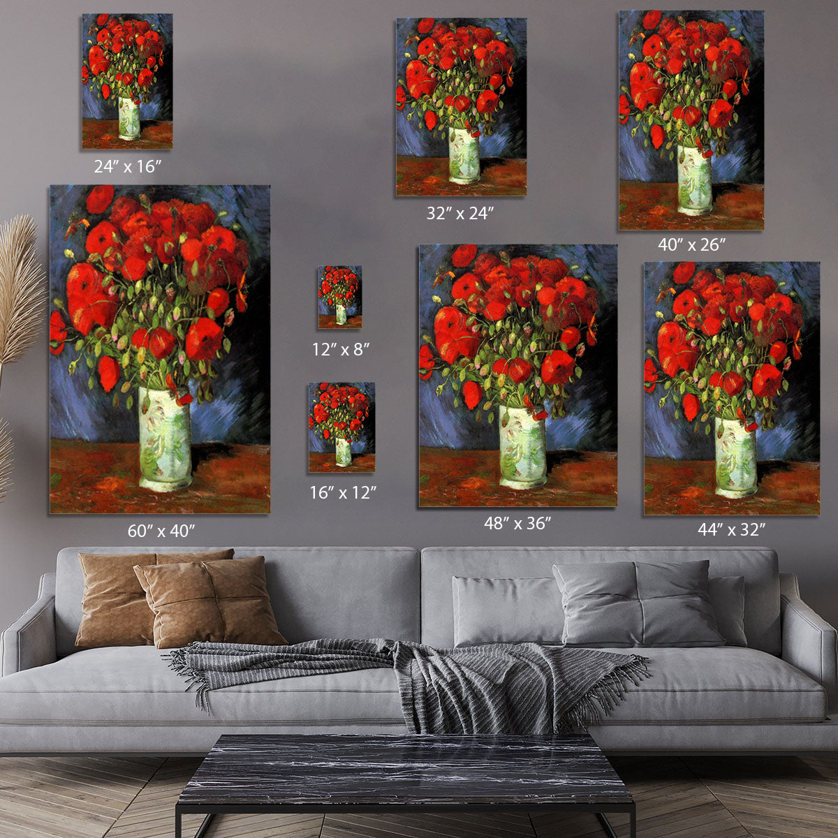 Vase with Red Poppies by Van Gogh Canvas Print or Poster - Canvas Art Rocks - 7