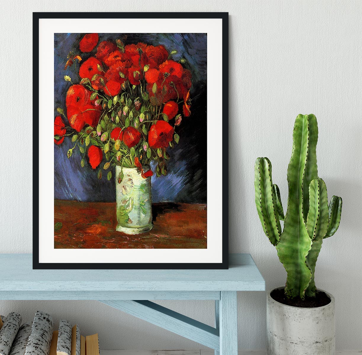 Vase with Red Poppies by Van Gogh Framed Print - Canvas Art Rocks - 1