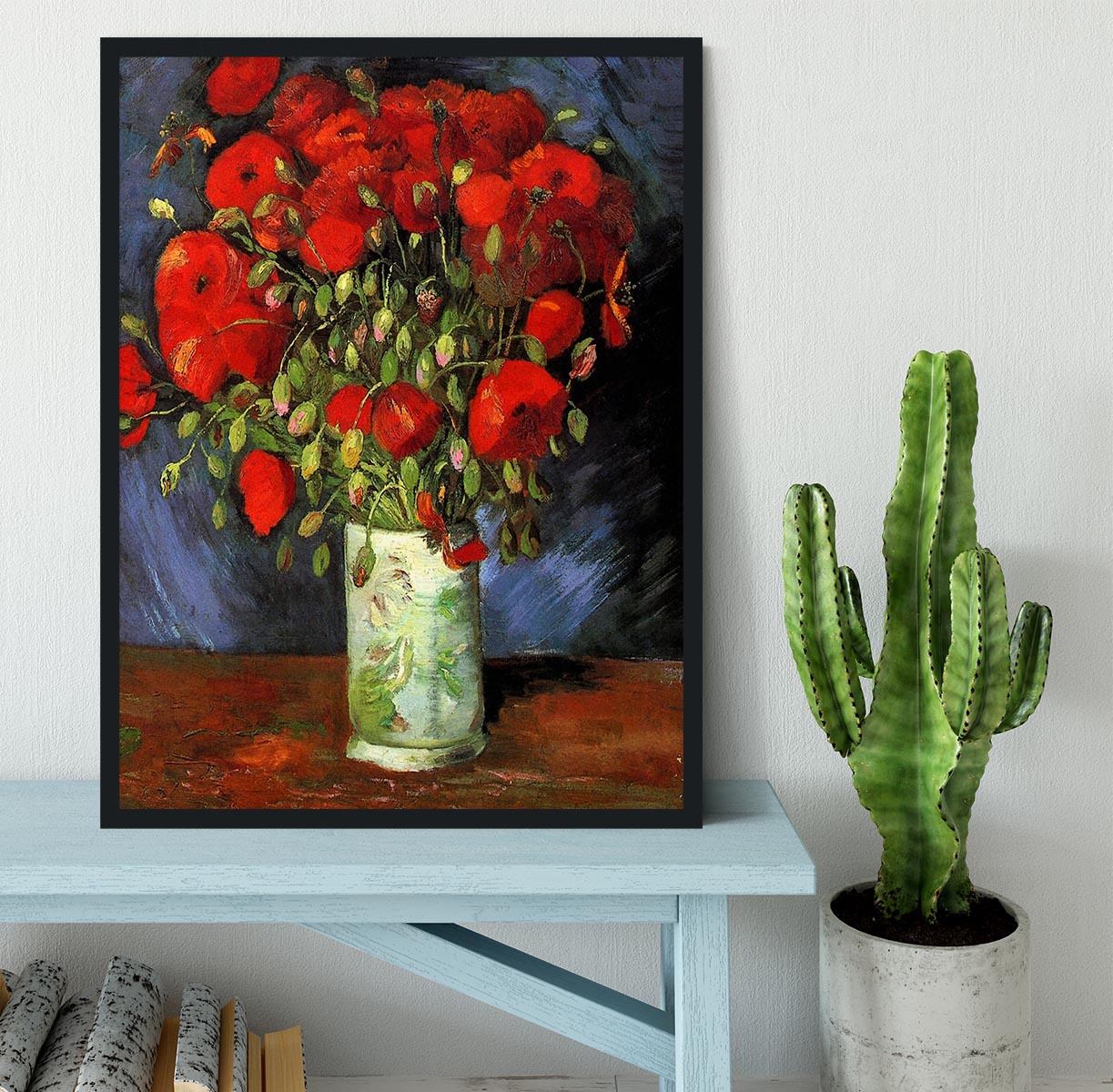 Vase with Red Poppies by Van Gogh Framed Print - Canvas Art Rocks - 2