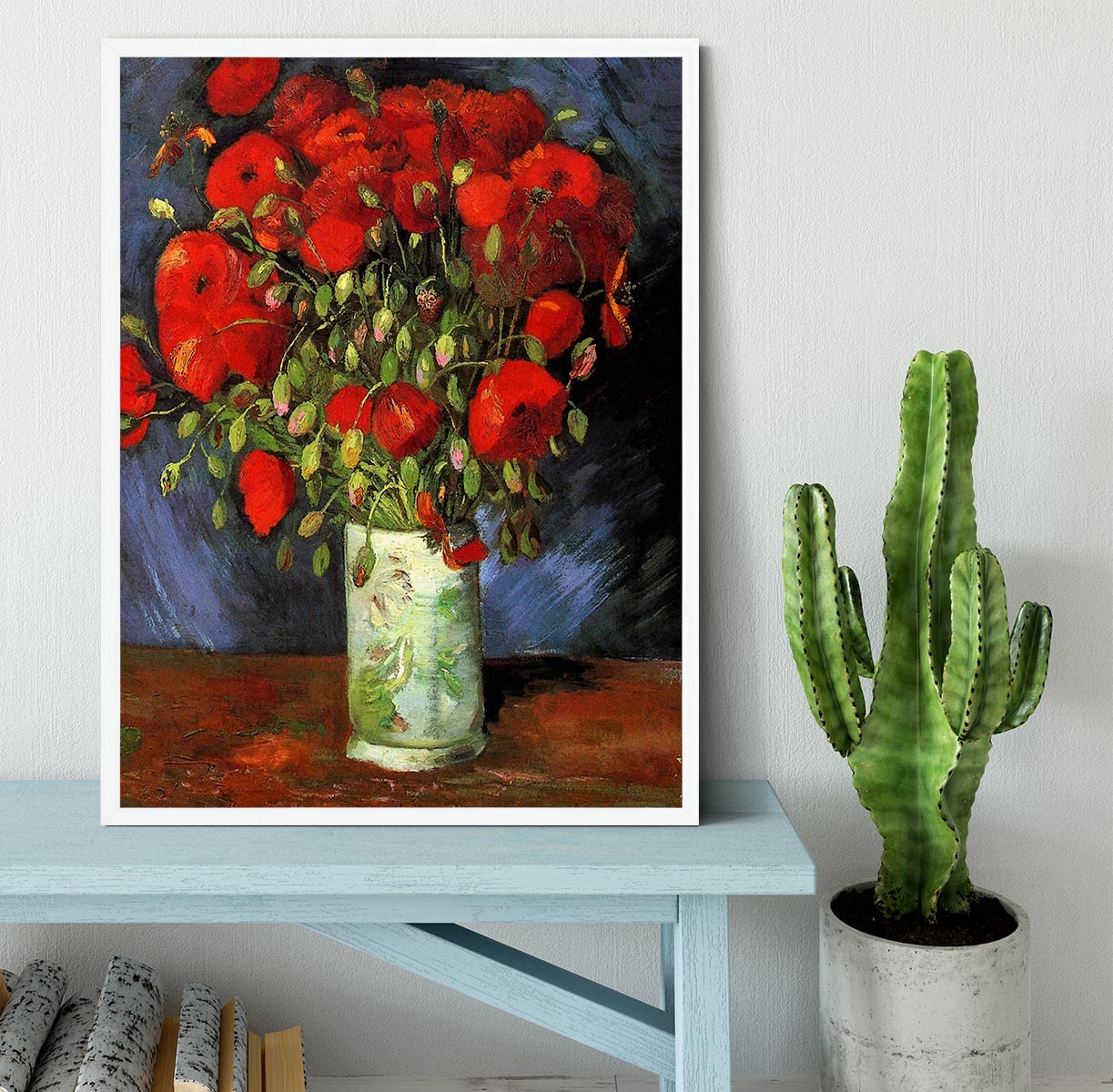 Vase with Red Poppies by Van Gogh Framed Print - Canvas Art Rocks -6