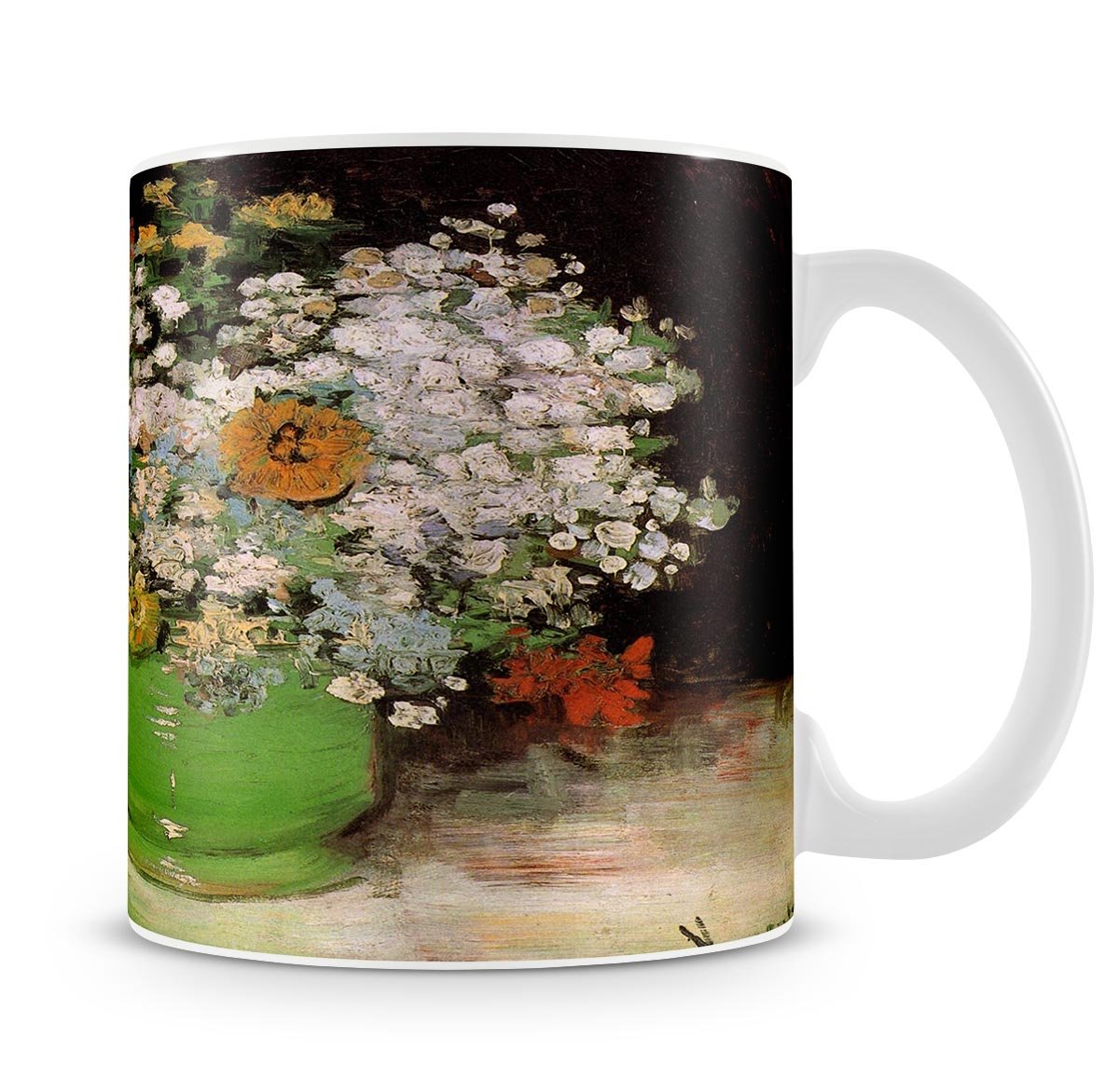 Vase with Zinnias and Other Flowers by Van Gogh Mug - Canvas Art Rocks - 4