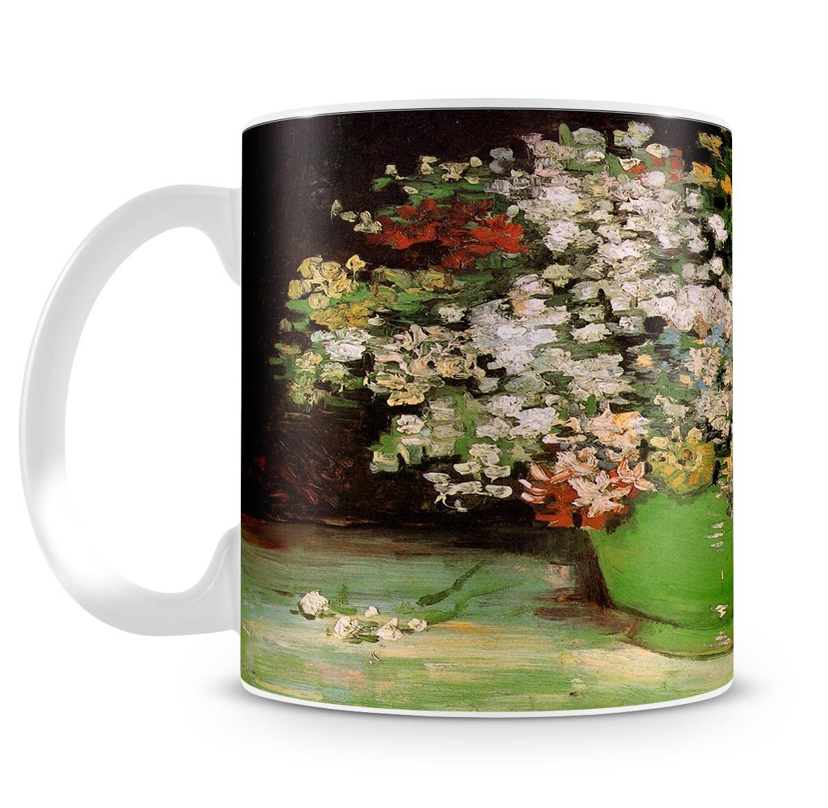 Vase with Zinnias and Other Flowers by Van Gogh Mug - Canvas Art Rocks - 4