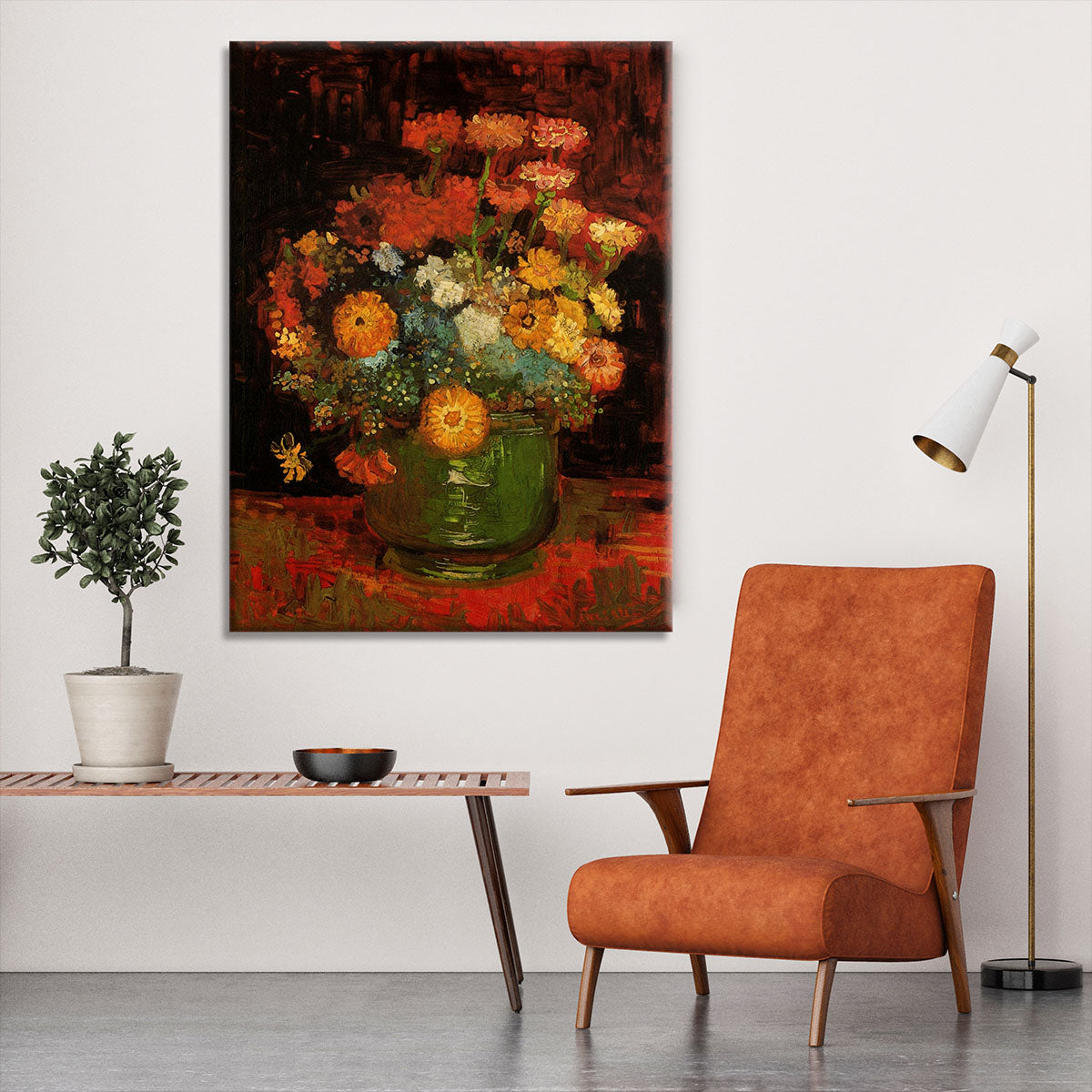 Vase with Zinnias by Van Gogh Canvas Print or Poster - Canvas Art Rocks - 6