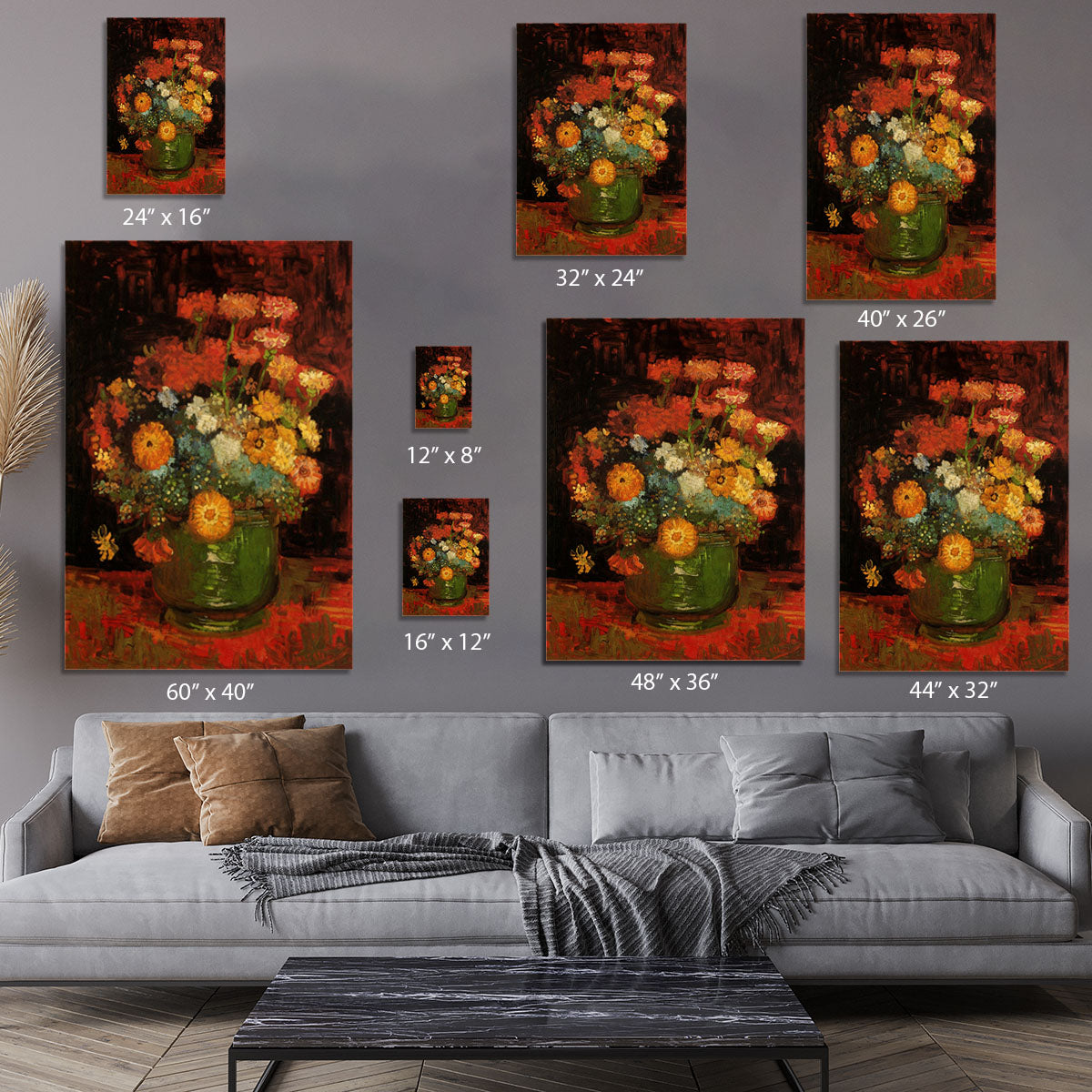 Vase with Zinnias by Van Gogh Canvas Print or Poster - Canvas Art Rocks - 7