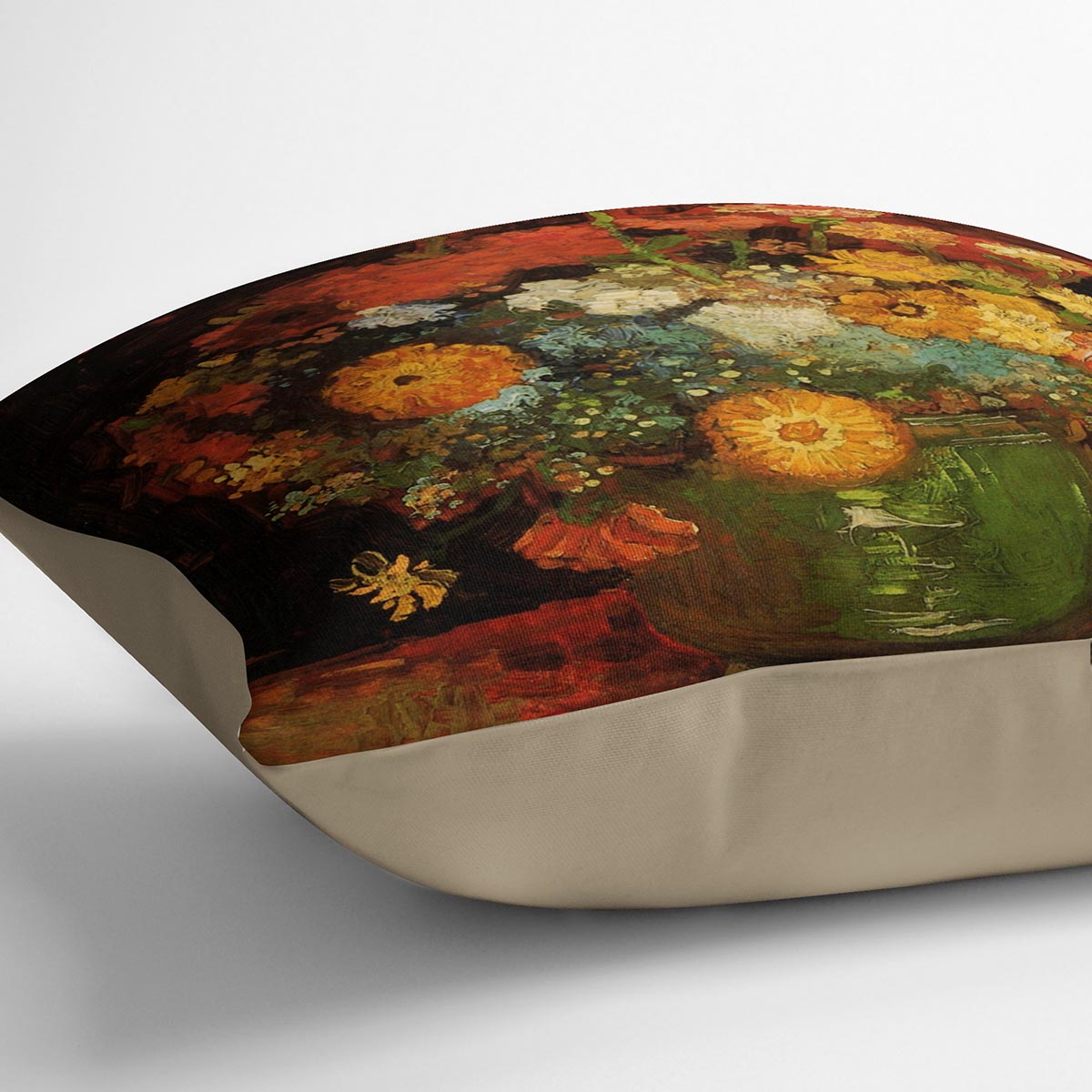 Vase with Zinnias by Van Gogh Cushion
