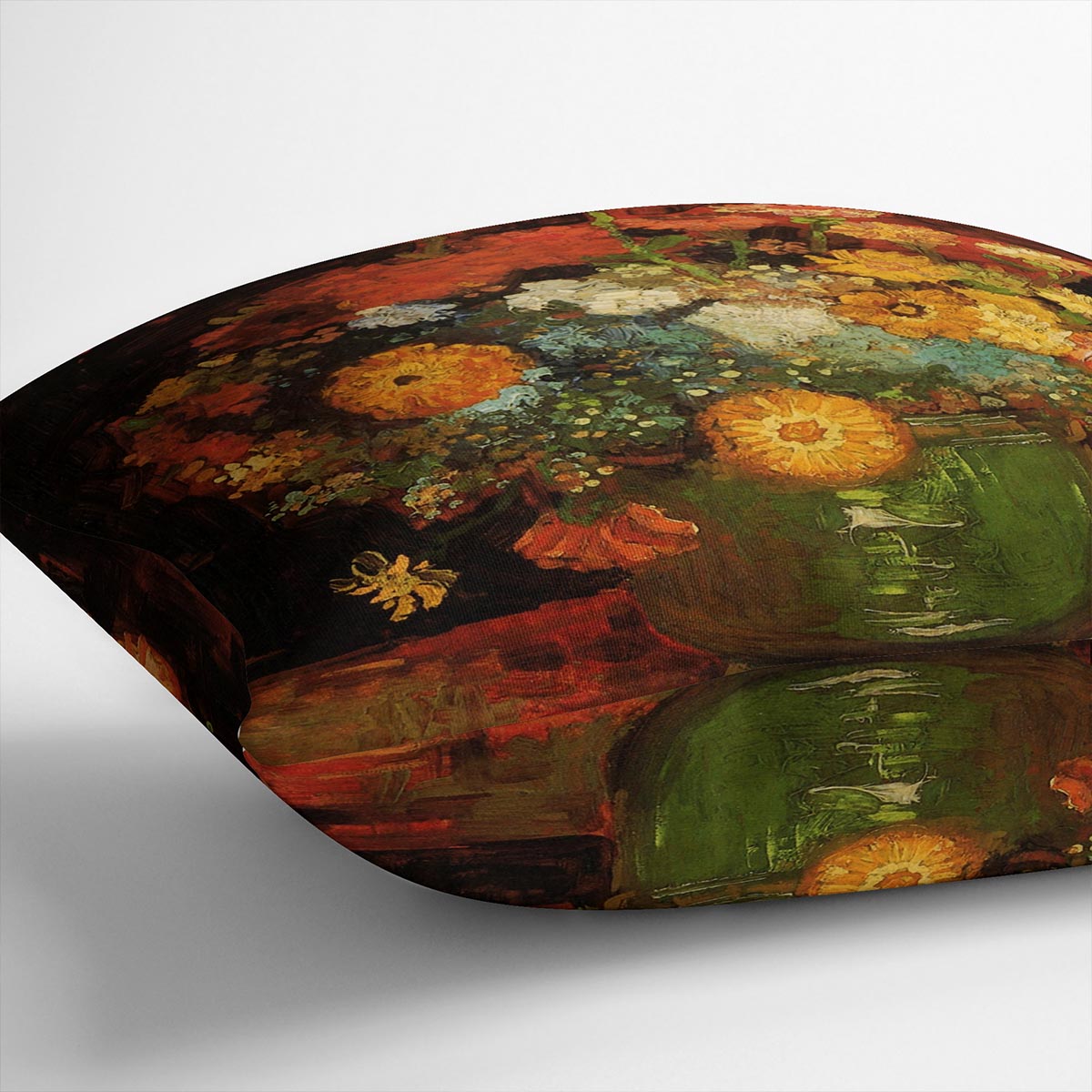 Vase with Zinnias by Van Gogh Cushion