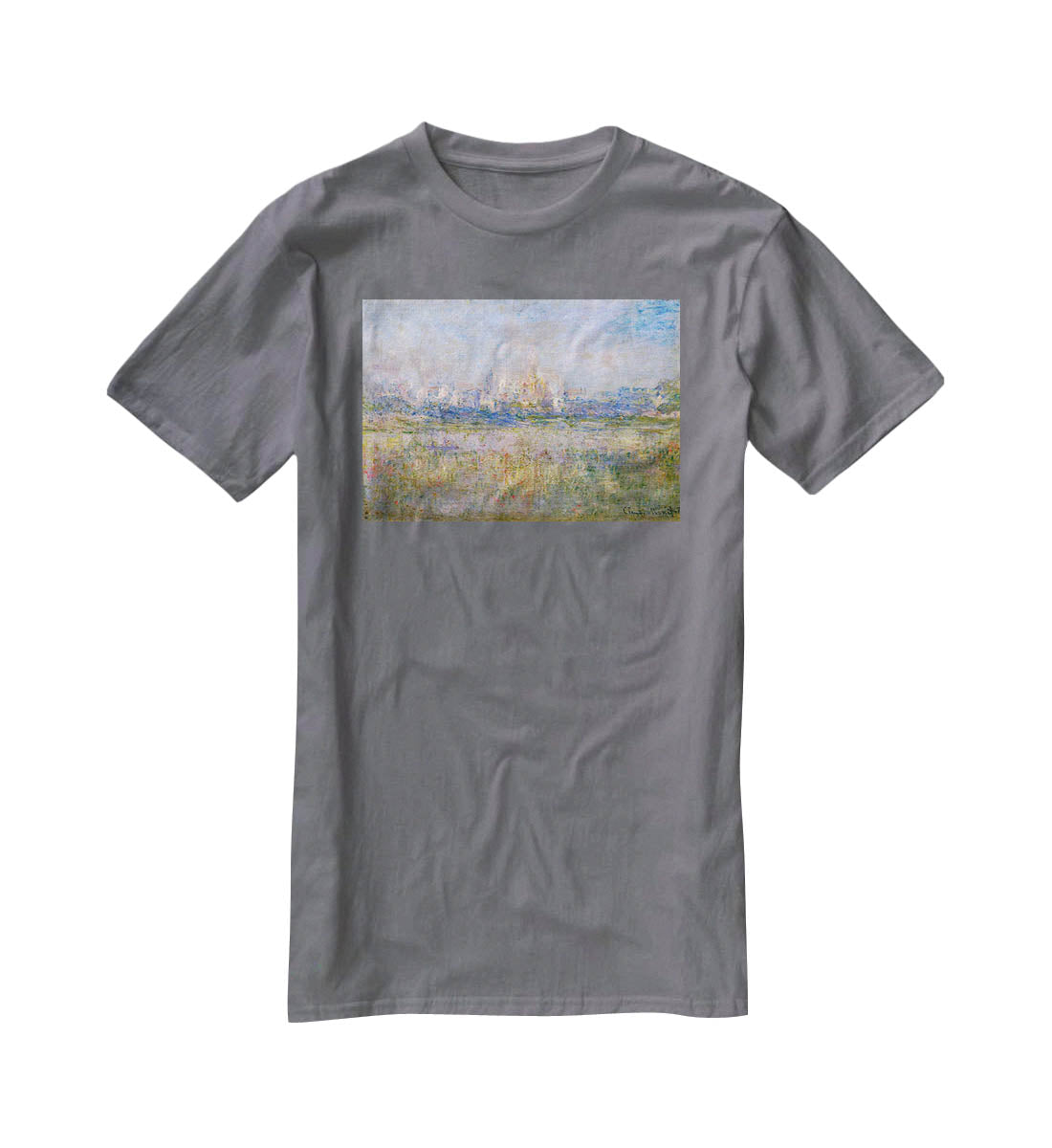 Vctheuil in the fog by Monet T-Shirt - Canvas Art Rocks - 3