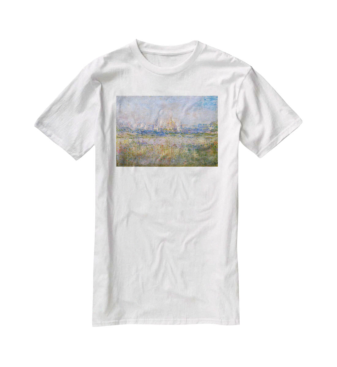 Vctheuil in the fog by Monet T-Shirt - Canvas Art Rocks - 5