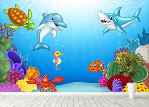 Vector illustration of Cartoon tropical fish Wall Mural Wallpaper - Canvas Art Rocks - 4