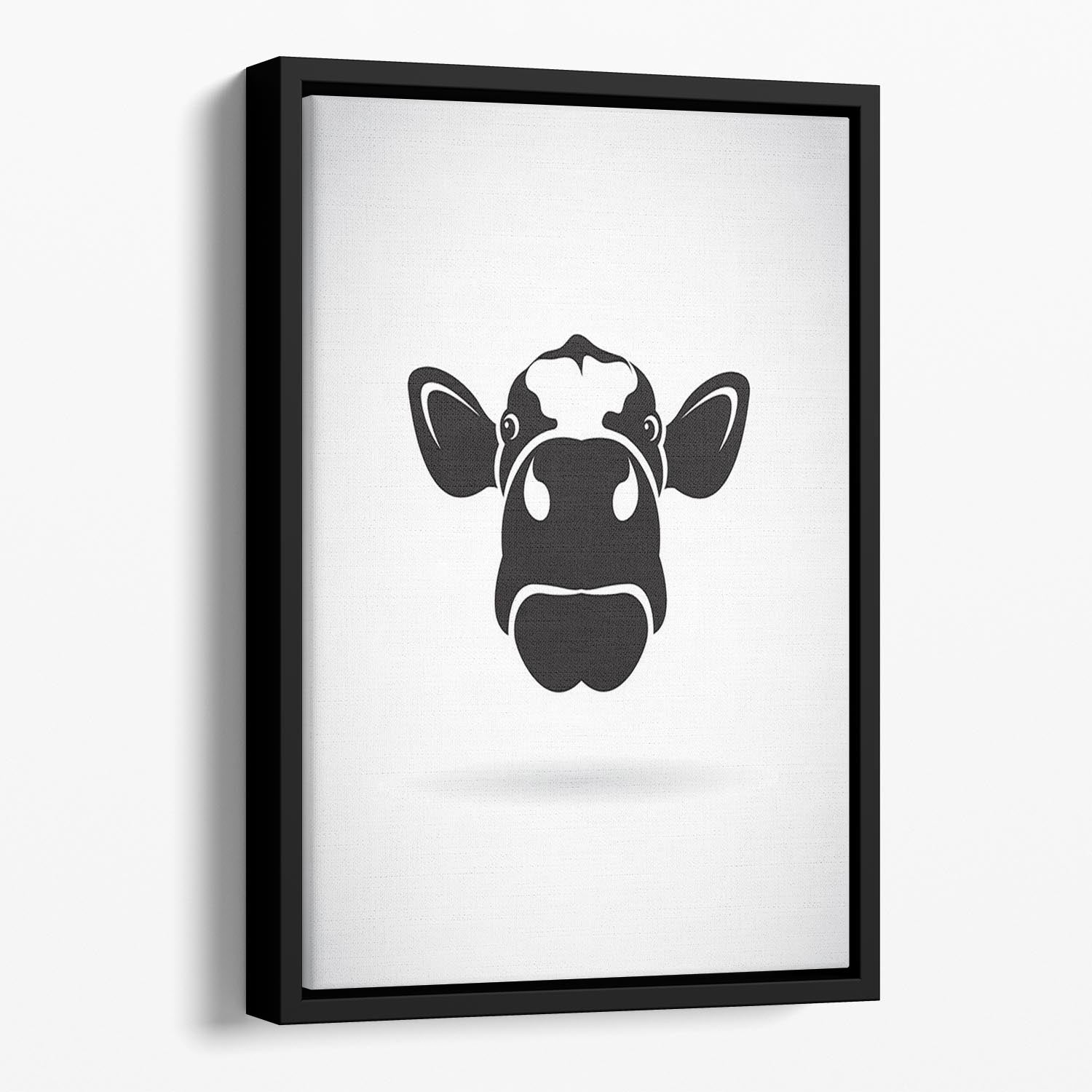 Vector image of an cow Floating Framed Canvas - Canvas Art Rocks - 1