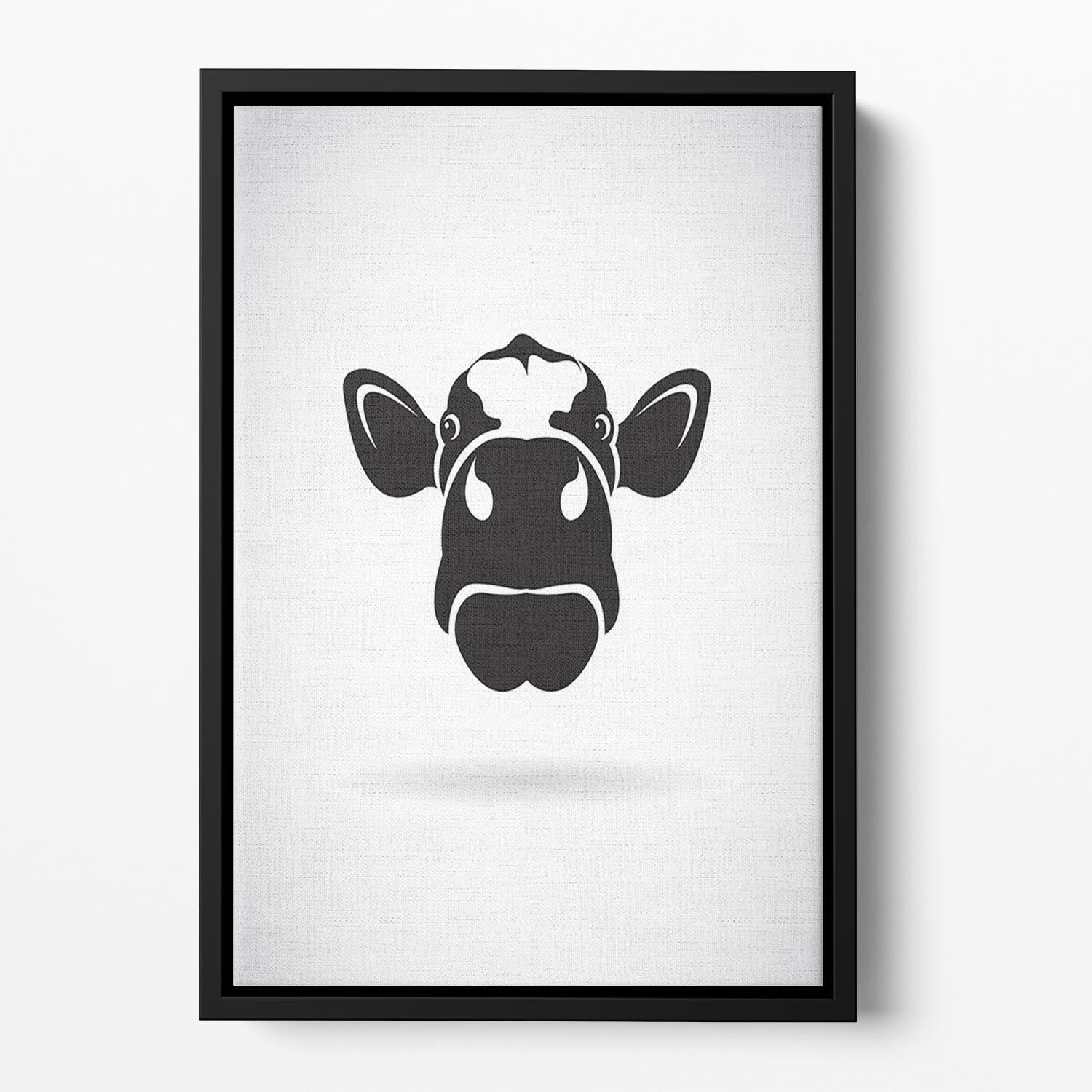 Vector image of an cow Floating Framed Canvas - Canvas Art Rocks - 2