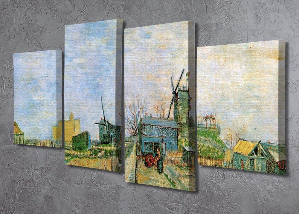 Vegetable Garden in Montmartre by Van Gogh 4 Split Panel Canvas - Canvas Art Rocks - 2