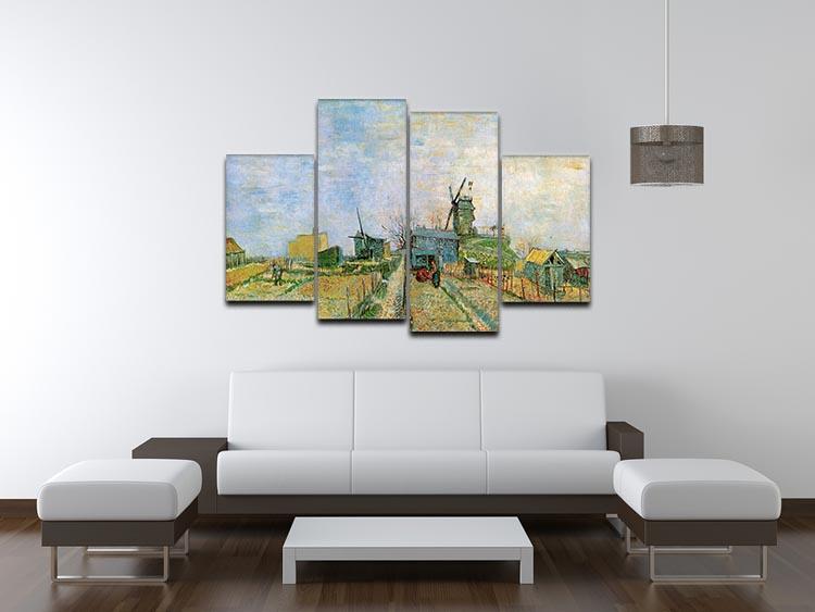 Vegetable Garden in Montmartre by Van Gogh 4 Split Panel Canvas - Canvas Art Rocks - 3