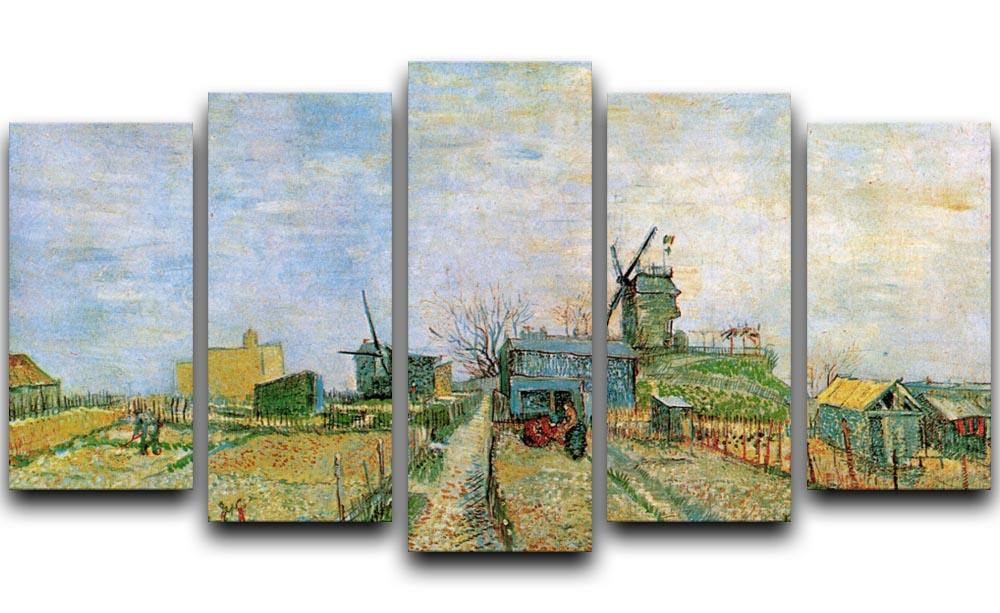 Vegetable Garden in Montmartre by Van Gogh 5 Split Panel Canvas  - Canvas Art Rocks - 1