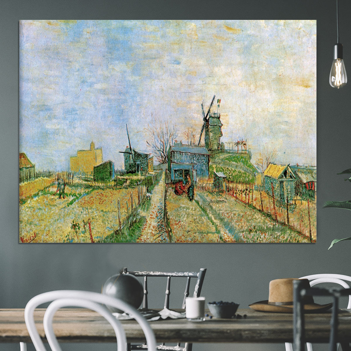 Vegetable Garden in Montmartre by Van Gogh Canvas Print or Poster - Canvas Art Rocks - 3