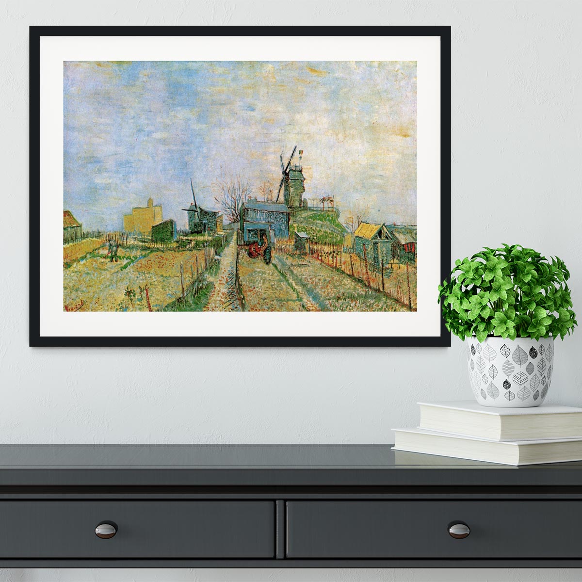 Vegetable Garden in Montmartre by Van Gogh Framed Print - Canvas Art Rocks - 1