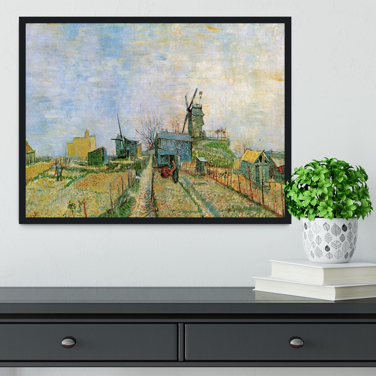 Vegetable Garden in Montmartre by Van Gogh Framed Print - Canvas Art Rocks - 2