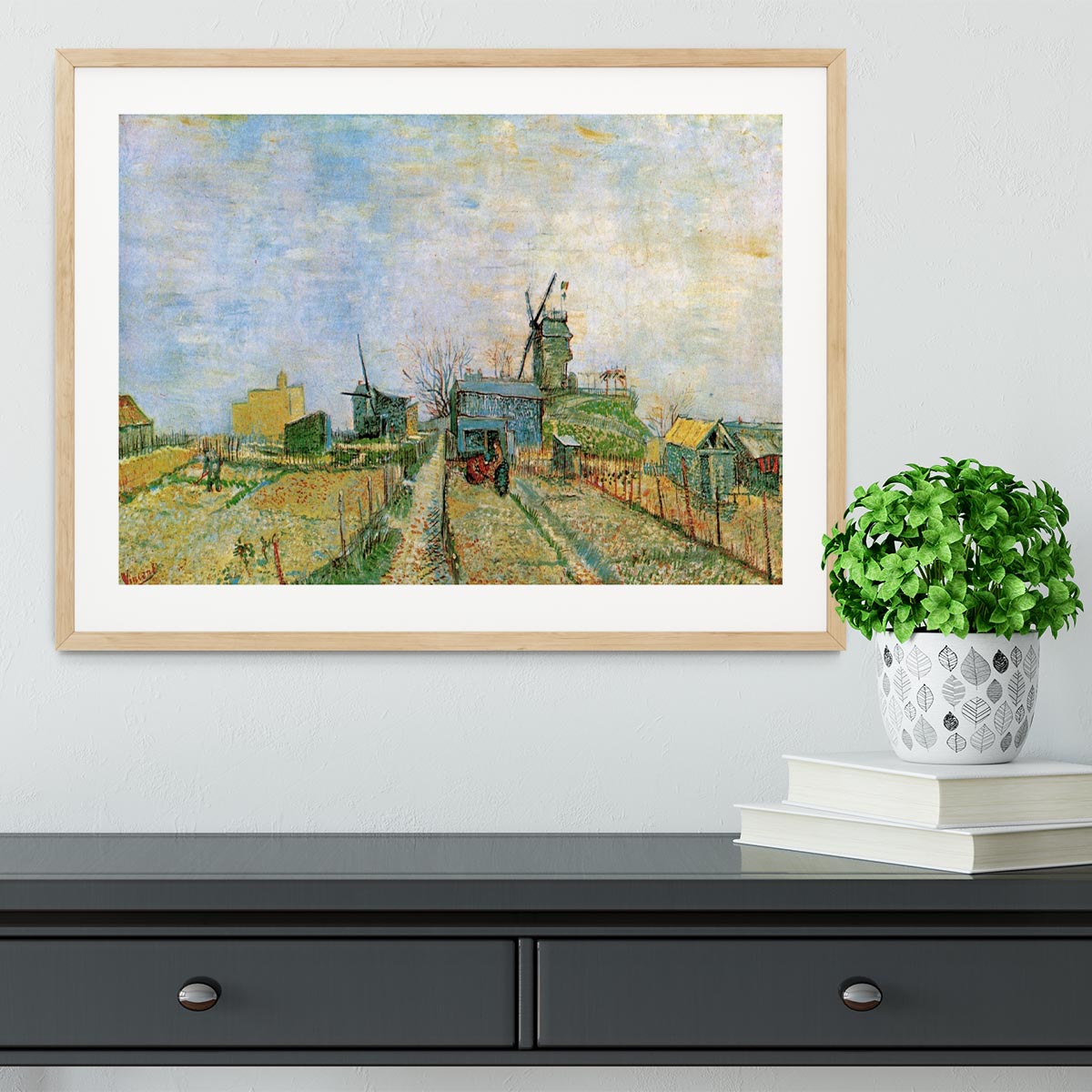 Vegetable Garden in Montmartre by Van Gogh Framed Print - Canvas Art Rocks - 3
